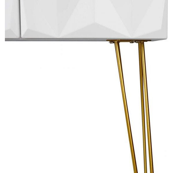 Designer Schminktisch & Hocker schwenkbarer Spiegel 3D-Schublade Gold