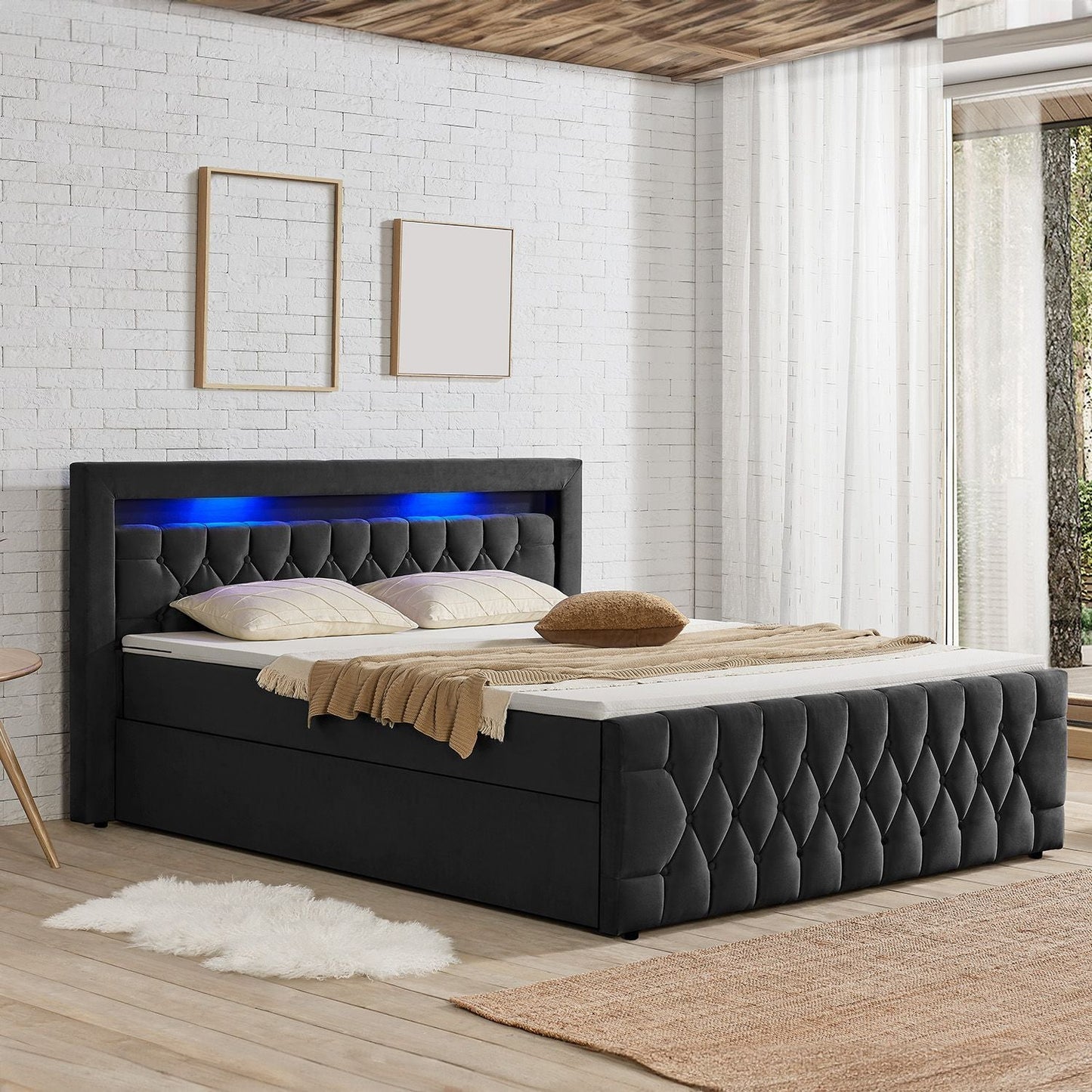 Boxspringbett 140x200 cm - Schwarz