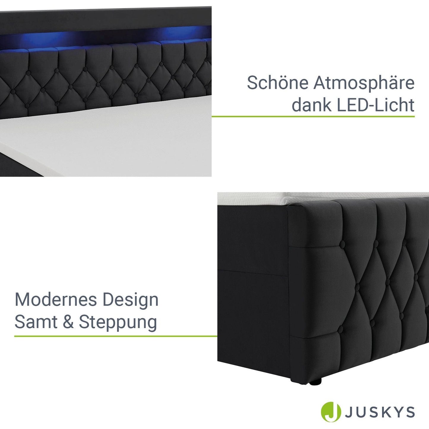 Boxspringbett 180x200 cm - Schwarz