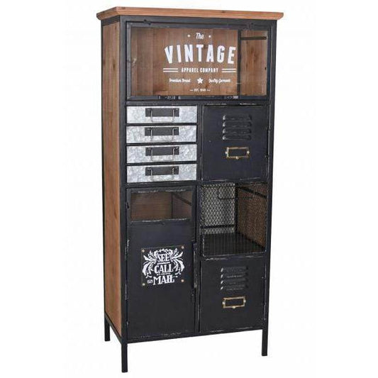 APOTHEKERSCHRANK LOFT KOMMODE VITRINENSCHRANK FABRIK SCHRANK HOCHSCHRANK VITRINE - Palo24