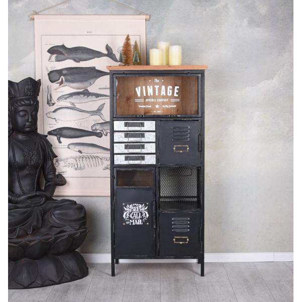 APOTHEKERSCHRANK LOFT KOMMODE VITRINENSCHRANK FABRIK SCHRANK HOCHSCHRANK VITRINE - Palo24
