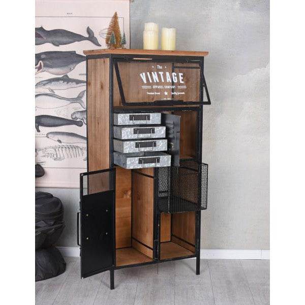 APOTHEKERSCHRANK LOFT KOMMODE VITRINENSCHRANK FABRIK SCHRANK HOCHSCHRANK VITRINE - Palo24
