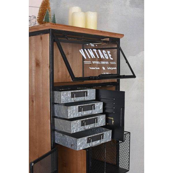 APOTHEKERSCHRANK LOFT KOMMODE VITRINENSCHRANK FABRIK SCHRANK HOCHSCHRANK VITRINE - Palo24