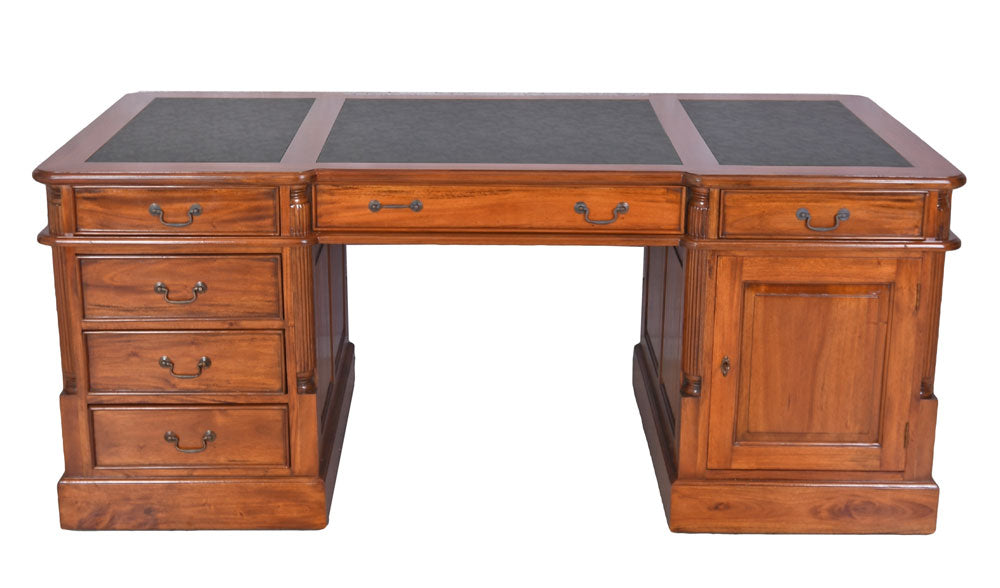 Kolonial Doppel Schreibtisch Partnerdesk Antik Empire