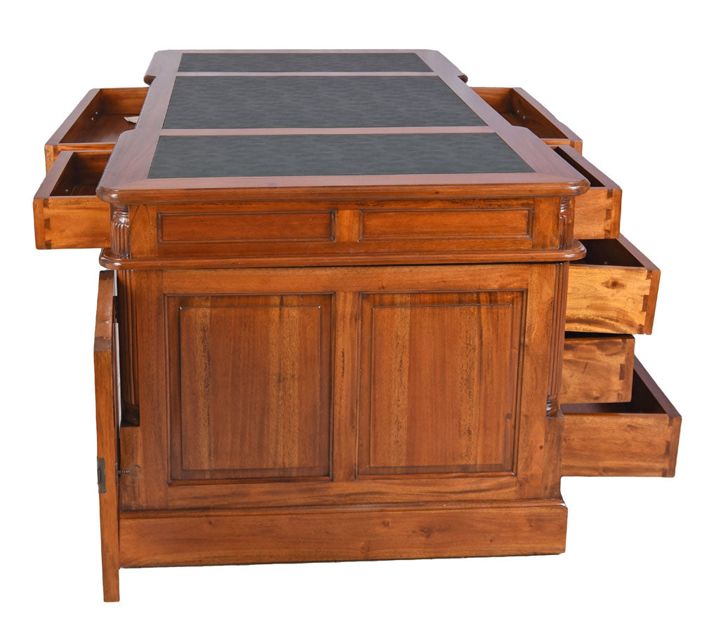 Kolonial Doppel Schreibtisch Partnerdesk Antik Empire