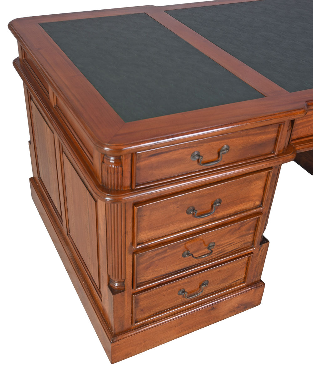 Kolonial Doppel Schreibtisch Partnerdesk Antik Empire