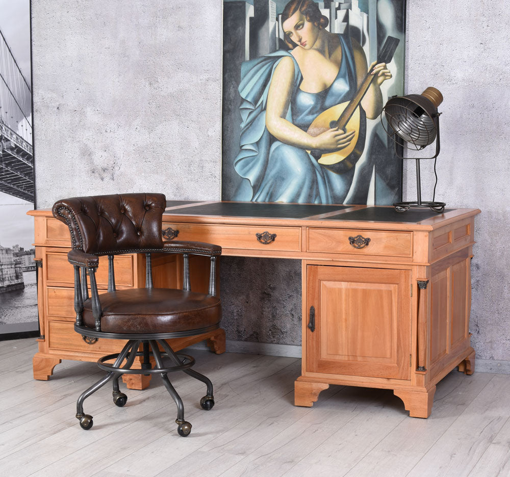 Bürostuhl Chesterfield Echtleder