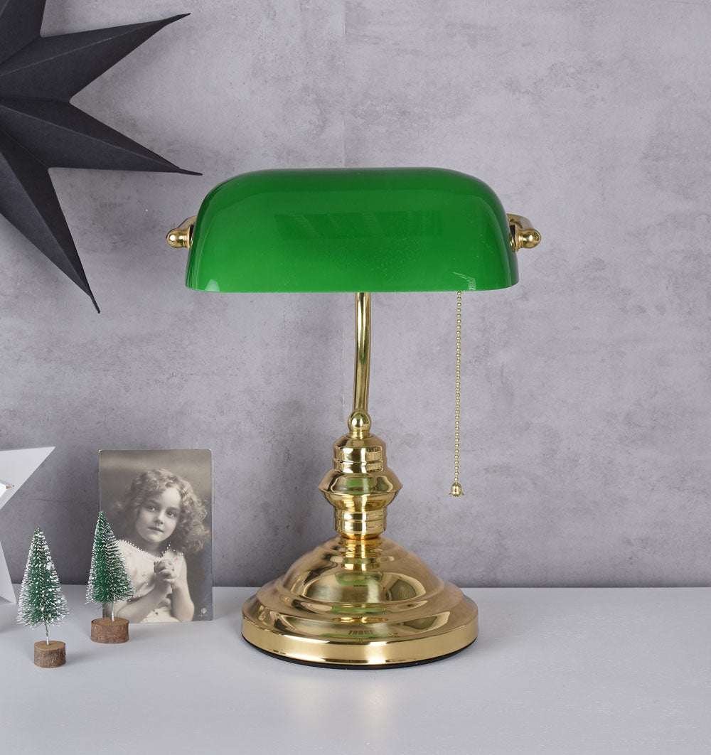 Banker Lampe Schreibtischlampe Vintage Grün