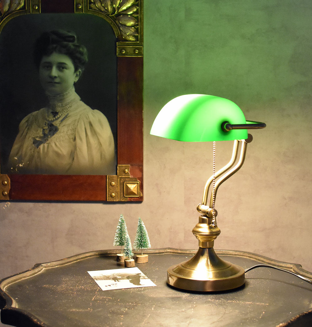 Bankerleuchte Jugendstil Tischlampe Bürolampe