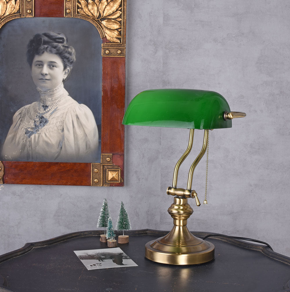 Bankerleuchte Jugendstil Tischlampe Bürolampe