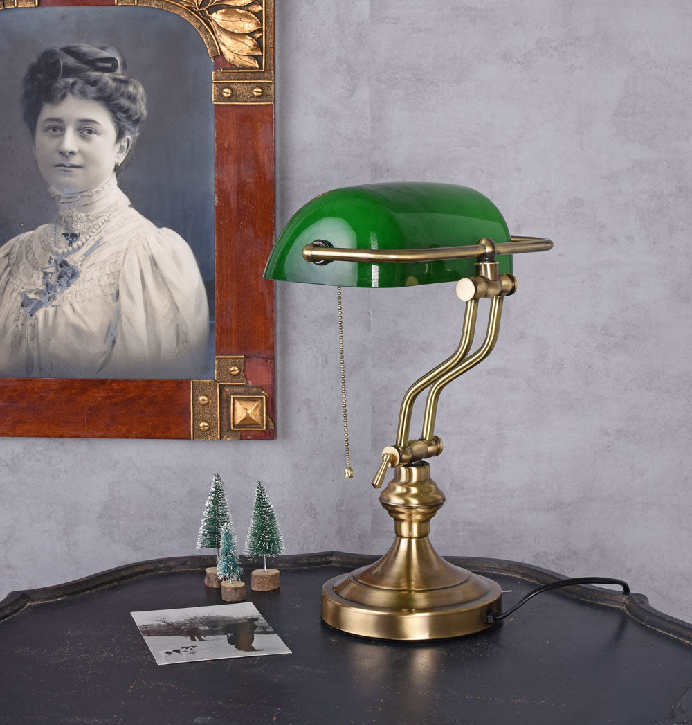 Bankerleuchte Jugendstil Tischlampe Bürolampe