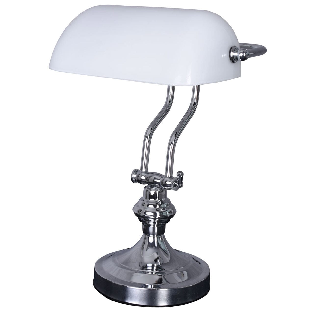 Bankerlampe Weiss Silber Anno 1900 Vintage