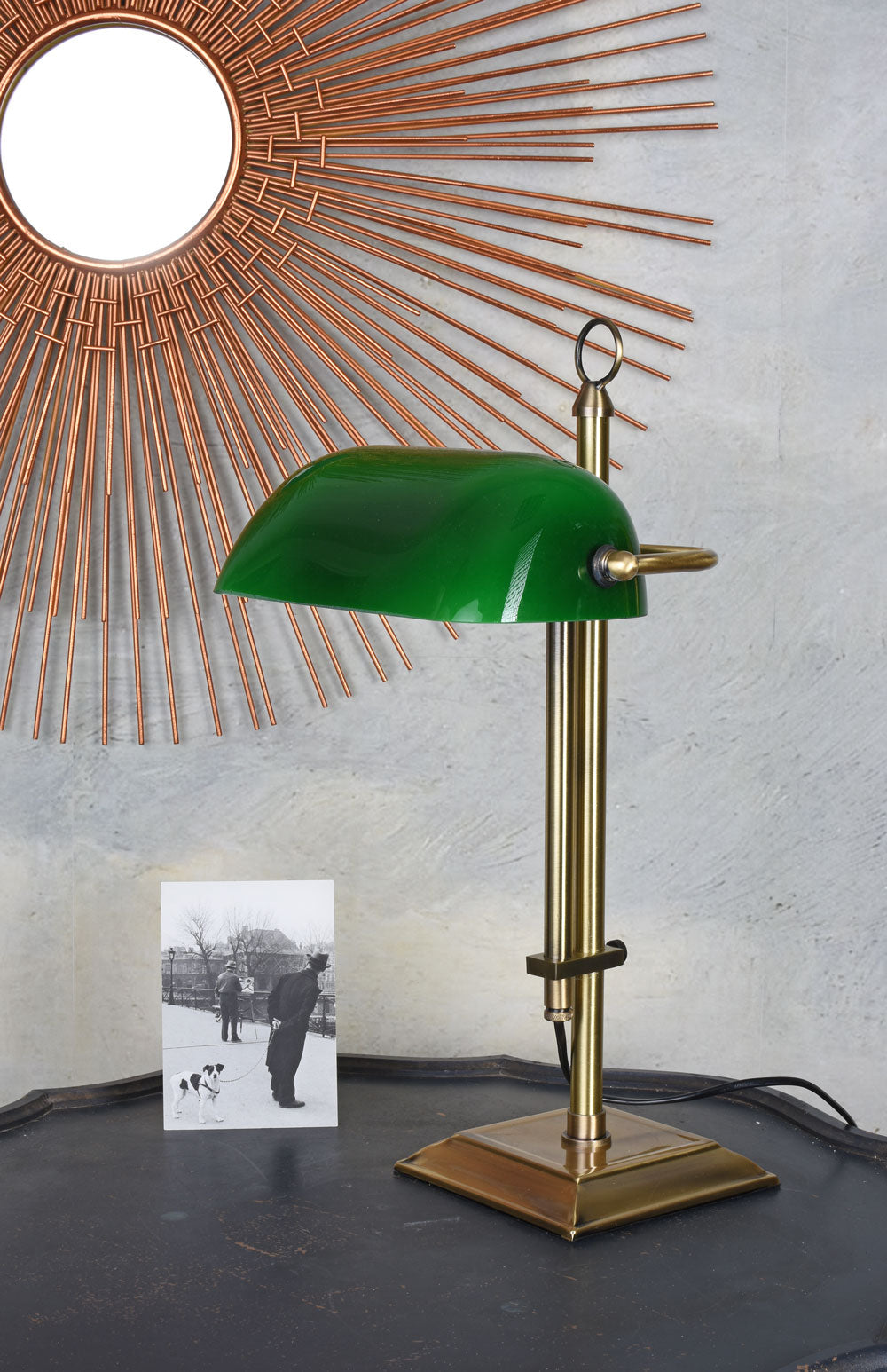 Bankerleuchte im Jugendstil Bankerlampe grün Schreibtischlampe
