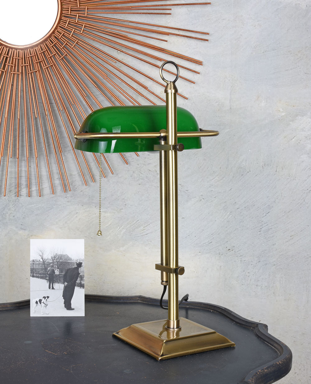 Bankerleuchte im Jugendstil Bankerlampe grün Schreibtischlampe
