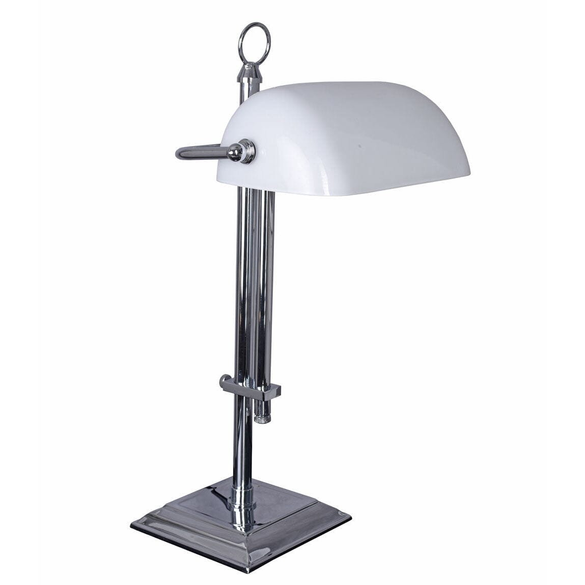 Bankerleuchte Schreibtischlampe Weiss & Silber