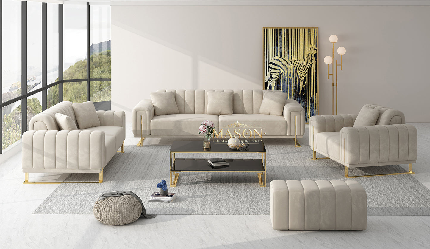 3er Sofa Set Garnitur Élégance