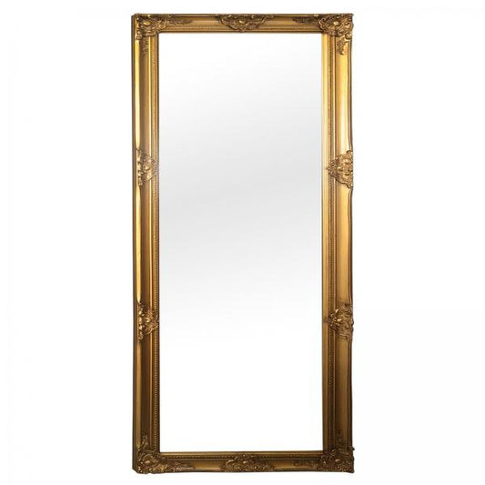 Wandspiegel Holzrahmen verziehrt gold 100x200cm Antik-Stil barock