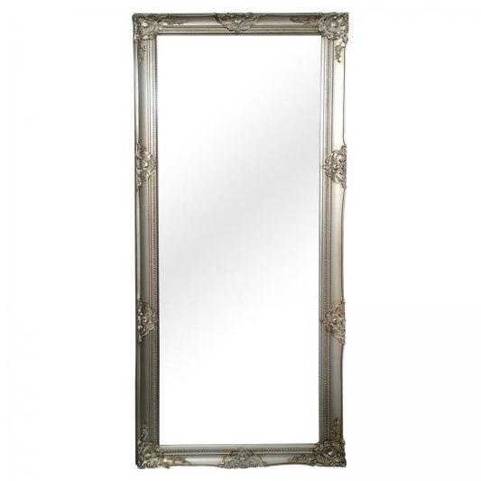 Wandspiegel Holzrahmen silber 100x200cm Antik-Stil barock