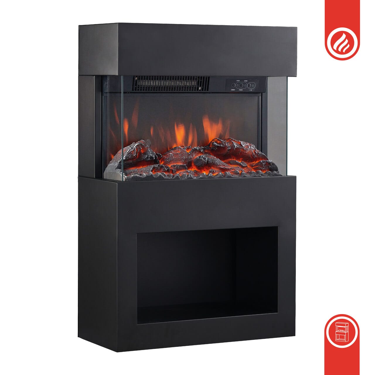 Elektrischer Kaminofen Henri 1000/2000 Watt Schwarz