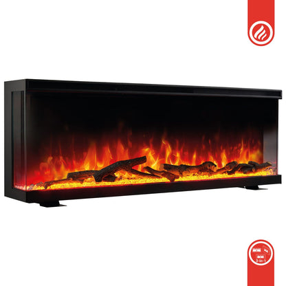 KAMINIO 3-in-1 Elektrokamin LEA - Panoramaview 50 Zoll Schwarz