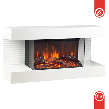KAMINIO Elektrokamin LIZ - mit Heizung, 3D-Flammeneffekt Weiss