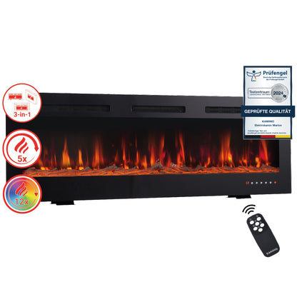 KAMINIO 3-in-1 Elektrokamin MARLON  mit Heizung, 3D-Flammeneffekt - 36 Zoll