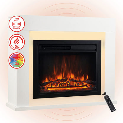 KAMINIO Elektrokamin MATTI  Heizung, 3D-Flammeneffekt Weiss