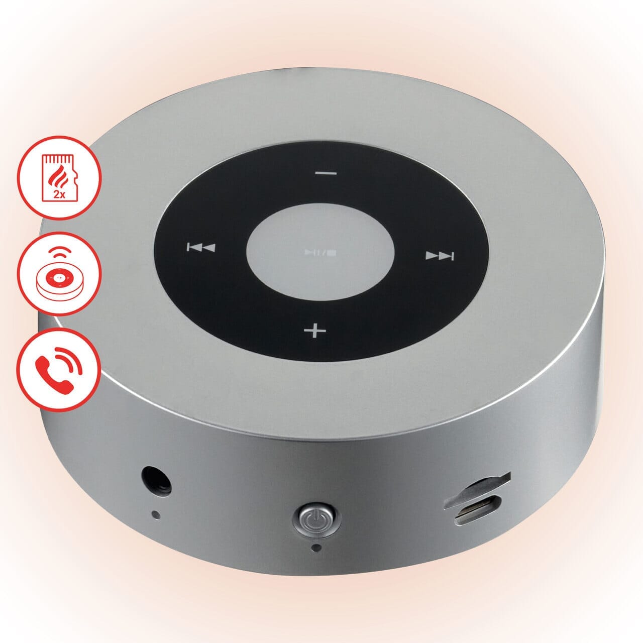 KAMINIO Knister Lautsprecher MORITZ - Soundbox Bluetooth Silber