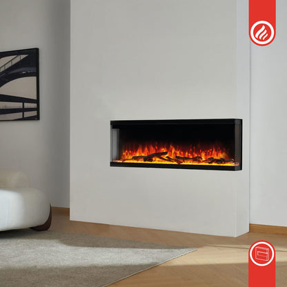KAMINIO 3-in-1 Elektrokamin LEA - Panoramaview 36 Zoll Schwarz