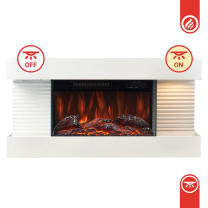 KAMINIO Elektrokamin LIZ - mit Heizung, 3D-Flammeneffekt Weiss