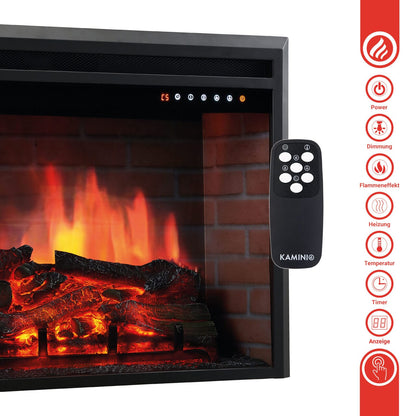 Kamineinsatz/Einbaukamin Luca 30 Zoll 900/1800 Watt Schwarz