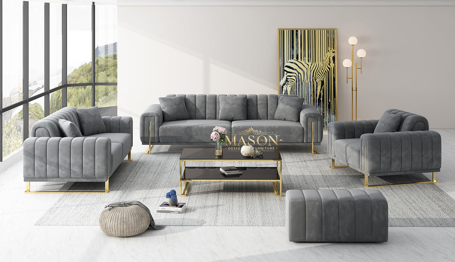 3er Sofa Set Garnitur Élégance