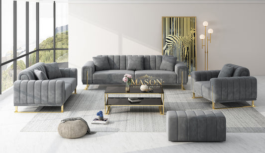 3er Sofa Set Garnitur Élégance