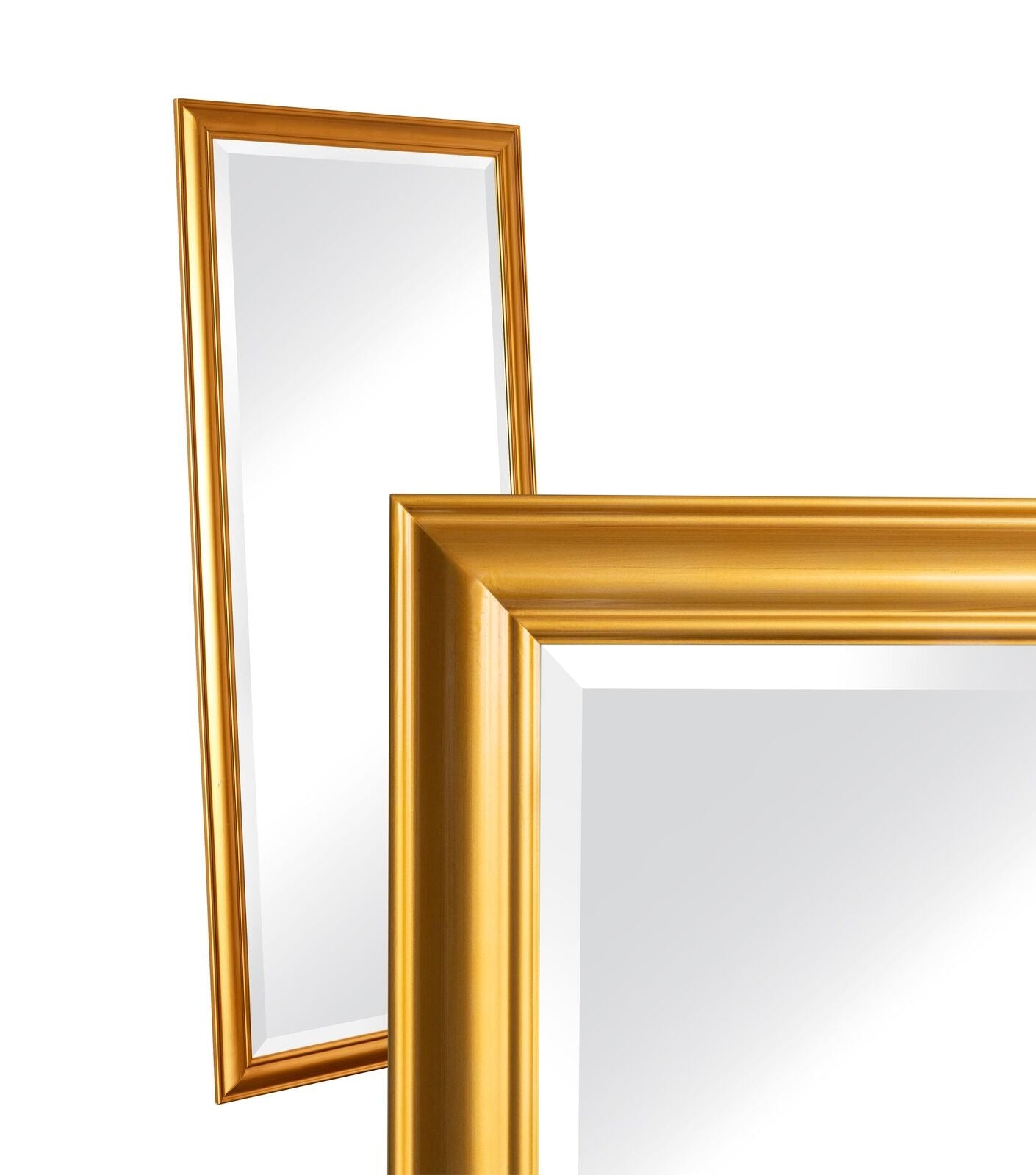Wandspiegel Holzrahmen schlicht gold 80x180cm Spiegel mit Facettschliff