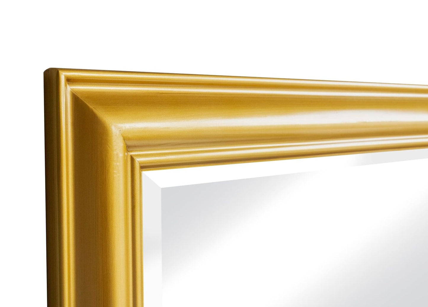 Wandspiegel Holzrahmen schlicht gold 80x180cm Spiegel mit Facettschliff