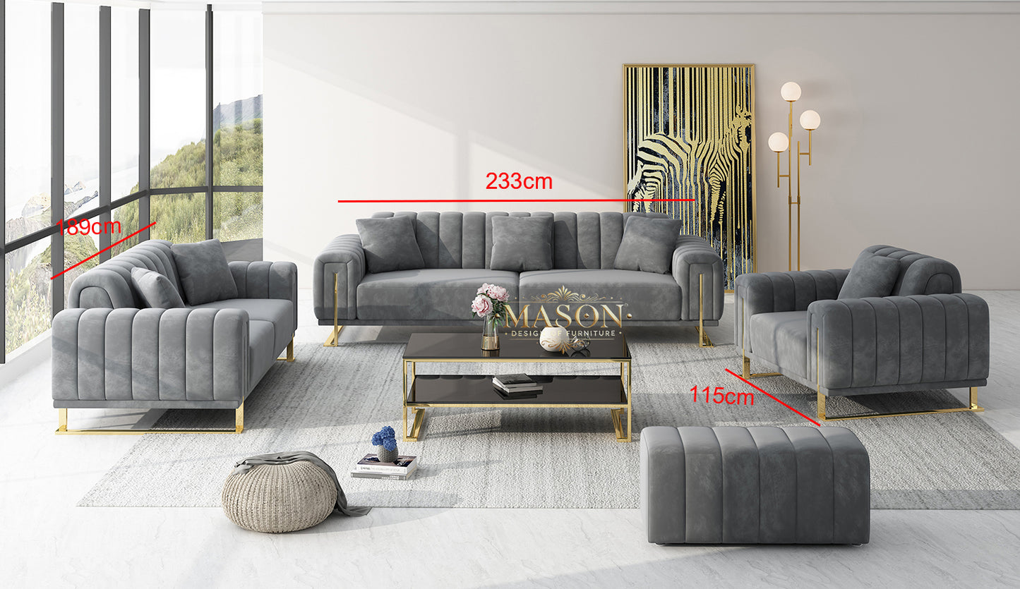 3er Sofa Set Garnitur Élégance
