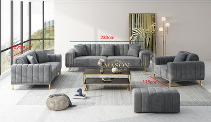 3er Sofa Set Garnitur Élégance
