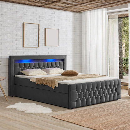 Boxspringbett 180x200 cm - Grau