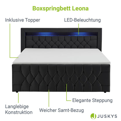 Boxspringbett 140x200 cm - Schwarz
