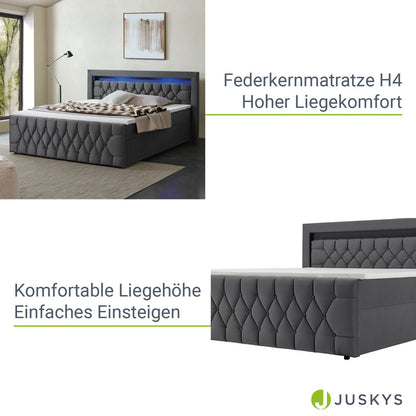 Boxspringbett 180x200 cm - Grau