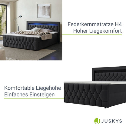 Boxspringbett 140x200 cm - Schwarz