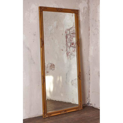 Wandspiegel Holzrahmen verziehrt gold 100x200cm Antik-Stil barock