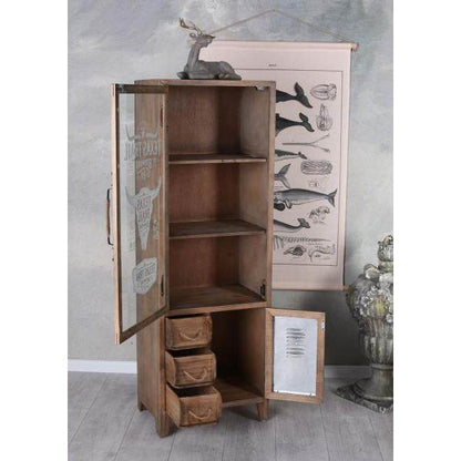STANDVITRINE FACTORY SCHRANK LOFT INDUSTRIAL VITRINENSCHRANK HIGHBOARD REGALSCHRANK - Palo24