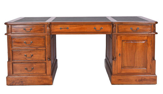 Kolonial Doppel Schreibtisch Partnerdesk Antik Empire