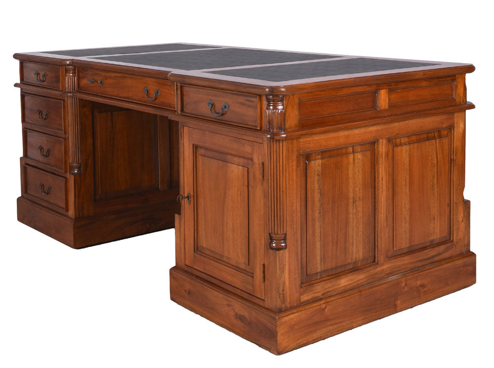 Kolonial Doppel Schreibtisch Partnerdesk Antik Empire