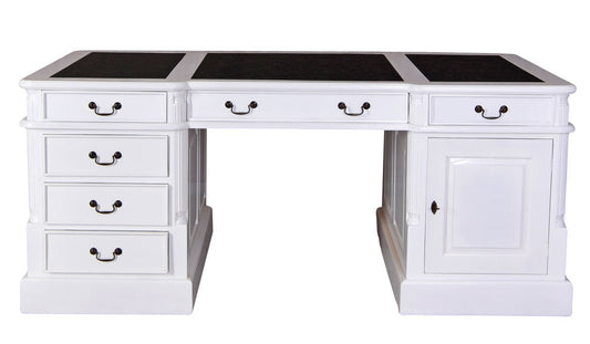 Vintage Partnerdesk Doppelschreibtisch Shabby Chic Weiss