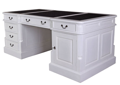 Vintage Partnerdesk Doppelschreibtisch Shabby Chic Weiss