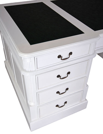 Vintage Partnerdesk Doppelschreibtisch Shabby Chic Weiss