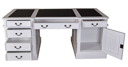Vintage Partnerdesk Doppelschreibtisch Shabby Chic Weiss