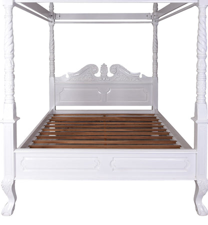 Himmelbett Shabby Chic Mahagoni Vintage Weiss